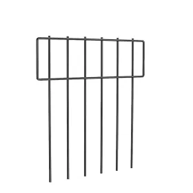 6PC 13inch*17inch Black Metal Protective Decorative Garden Fence, Animal Barrier, Yard And Lawn Isolation Fence, Outdoor Wrought Iron Fence (Option: 13inch17inch)