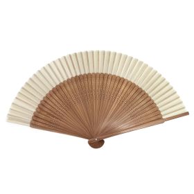 Hand Held Fan For Women Japanese Vintage Bamboo Silk Elegant For Dance Music Festival Wedding Church Decoration Party White (Option: White)