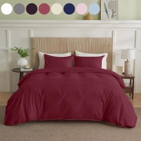 Serta Simply Clean Solid Duvet Cover King (Option: RED)