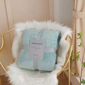 Solid Color Flannel Wheat Grain Blanket Children's Blankets (Option: Water Green-120x200cm)