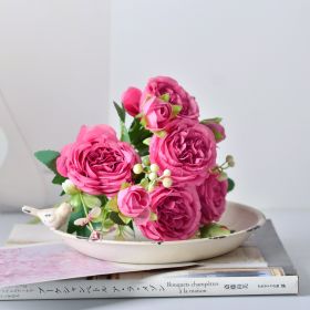 Korean Hand Holding Flowers, Wedding Bouquet, Home Bouquet (Color: Rose Red)
