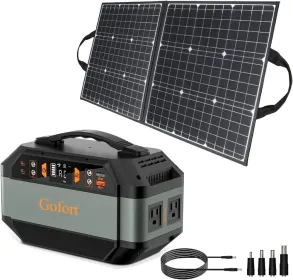 GOFORT 330W Portable Power Station;  299Wh Solar Generator Backup Power Compatible With 100W 18V Portable Solar Panel;  Foldable Solar Charger Wi (Option: Grey)