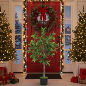 Artificial Tree Christmas Potted Plant Natural Green Holiday Decor For Living Room Office Home (Option: GREEN)