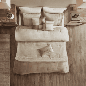 7 Piece Faux Suede Comforter Set (Option: Tan-King)