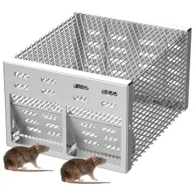 Humane Dual Entrance Mousetrap - Automatic, Reusable Catch And Release Design For Indoor/outdoor Use, Non-rusting Iron Construction, Mousetrap, C (Option: RatTrap)