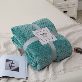 Solid Color Flannel Wheat Grain Blanket Children's Blankets (Option: Green-150x200cm)