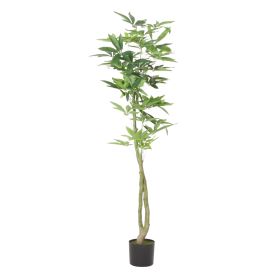 160CM ARTIFICIAL PACHIRA MACROCARPA (Option: GREEN)