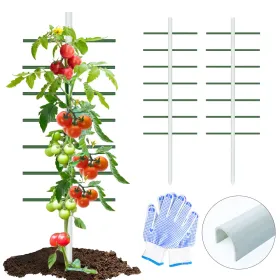 6FT*2FT 2PC This White U-shaped Tube Climbing Trellis Is Simple And Stylish, Offering Stable Support And Creating An Elegant Green Space. (Option: 6ft2ft)