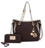 MKF Collection Lina Tote Handbag with Wristlet Wallet Vegan Leather Crossover Women's Purse by Mia K