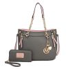 MKF Collection Lina Tote Handbag with Wristlet Wallet Vegan Leather Crossover Women's Purse by Mia K