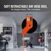 Retractable Air Hose Reel, 3/8 IN x 50 FT Hybrid Air Hose Max 300PSI, Air Compressor Hose Reel with 5 In Lead in