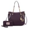 MKF Collection Lina Tote Handbag with Wristlet Wallet Vegan Leather Crossover Women's Purse by Mia K