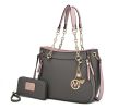 MKF Collection Lina Tote Handbag with Wristlet Wallet Vegan Leather Crossover Women's Purse by Mia K