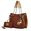 MKF Collection Lina Tote Handbag with Wristlet Wallet Vegan Leather Crossover Women's Purse by Mia K