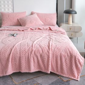 1PC Plush Throw Blanket, Soft Fuzzy Flannel Blanket, Cozy Warm Blanket For Bed Sofa Bedroom, All Season Use (Option: Pink-90x90 inch)