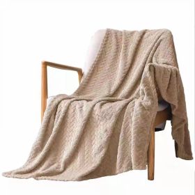 Solid Color Flannel Wheat Grain Blanket Children's Blankets (Option: Khaki-150x200cm)