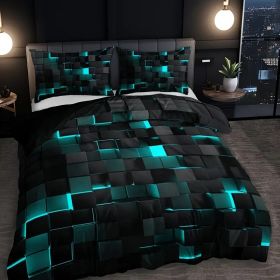 Abstract Grid Series Quilt Cover Digital Printing Bedding (Option: 3 Style-140 X210 Two Pieces)
