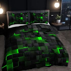 Abstract Grid Series Quilt Cover Digital Printing Bedding (Option: 5 Style-240 X220 Three Pieces)