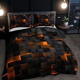 Abstract Grid Series Quilt Cover Digital Printing Bedding (Option: 4 Style-240 X220 Three Pieces)