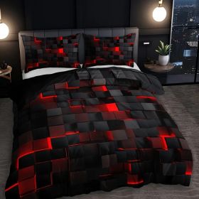 Abstract Grid Series Quilt Cover Digital Printing Bedding (Option: 1 Style-200 X230 Three Pieces)